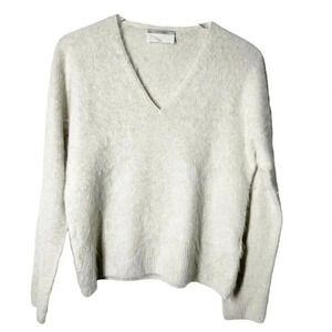 ENRICA JAPAN 100% cashmere v-neck sweater cream size small